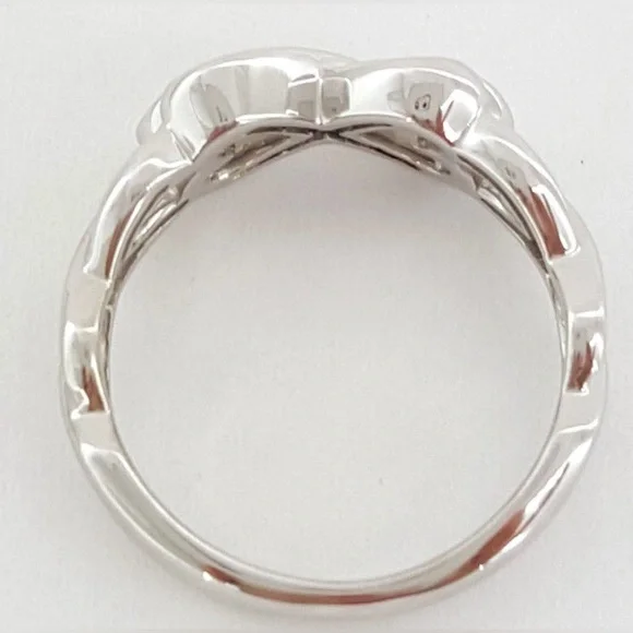 Tiffany & Co Paloma Picasso Double Loving Heart Ring 18K White Gold Diamonds - Picture 6 of 7